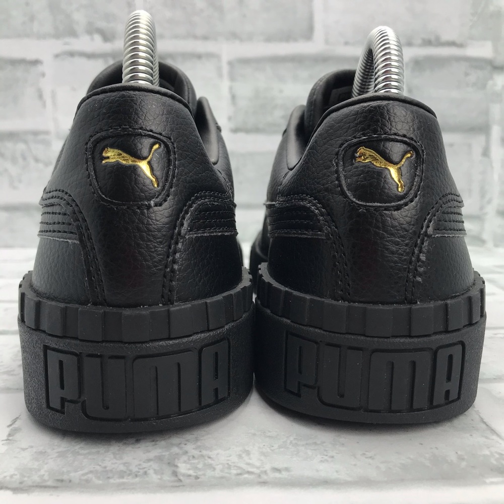 NEW Puma Cali Leather Black Gold - Picture 4 of 8